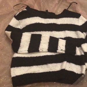 black and white sweater